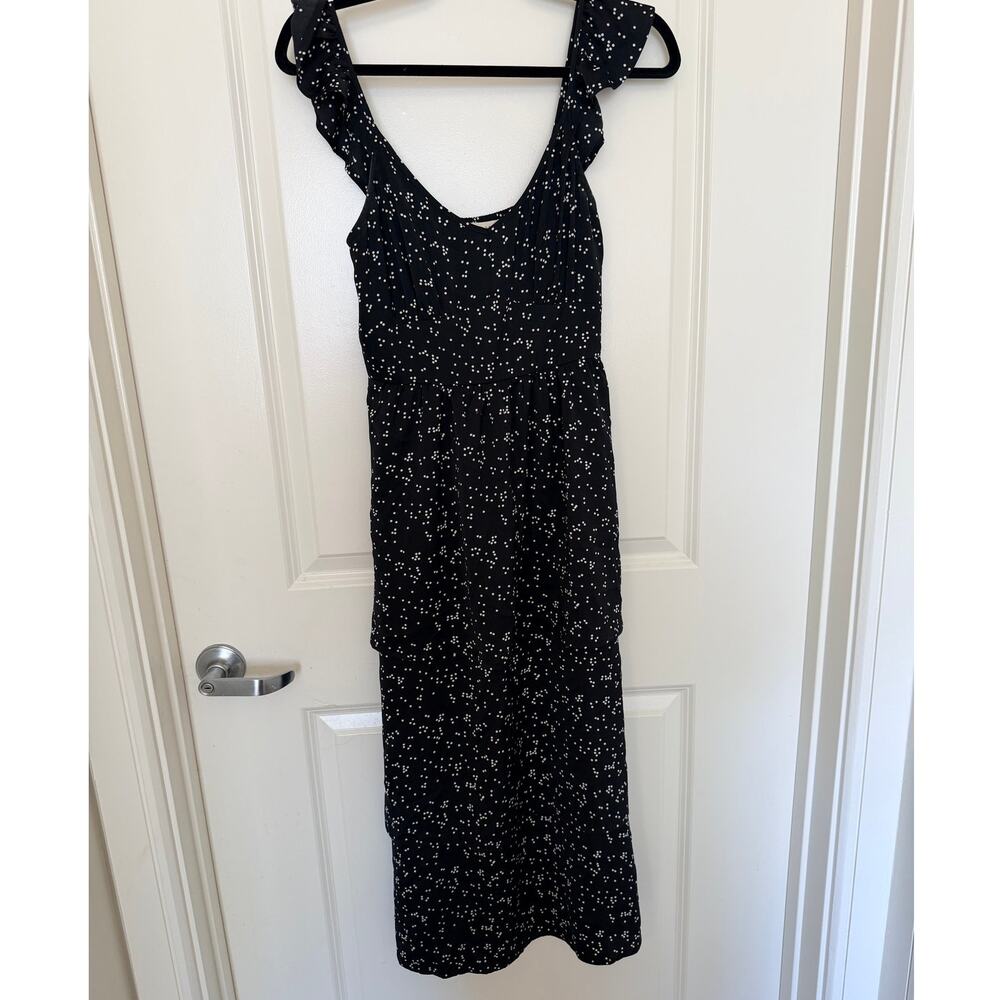 Saltwater Luxe Dotted Polka Dot Tiered Midi Dress Medium